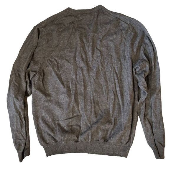 Brooks Brothers 346 Sweater Size Large Men's Brown Merino Wool V-Neck Pullover - Picture 4 of 6
